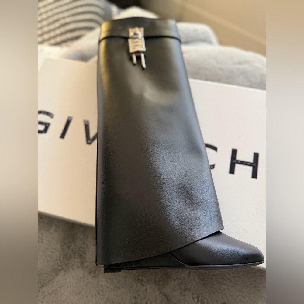 Givenchy Black Shark Lock Heeled Boots